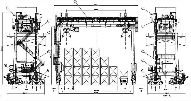RTG Container Rubber Tyre Gantry Crane 40 Ton Price