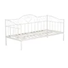 Cheap Price High Quality Metal Single Day Bed Frame/Wrought Iron Ivory White Metal Sofa Bed Frame with Wooden Slats Base