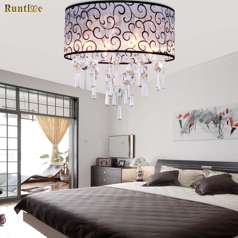 Overstock Crystal Chandelier 4 Light Drum Chandelier Flush Mount Ceiling Light Fixture For Bedroom And Living Room Buy Crystal Chandelier Flush