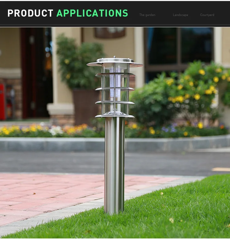Fast Shipping Stainless Steel IP55 Waterproof LED Solar Lawn Lights Outdoor Solar Stake Light