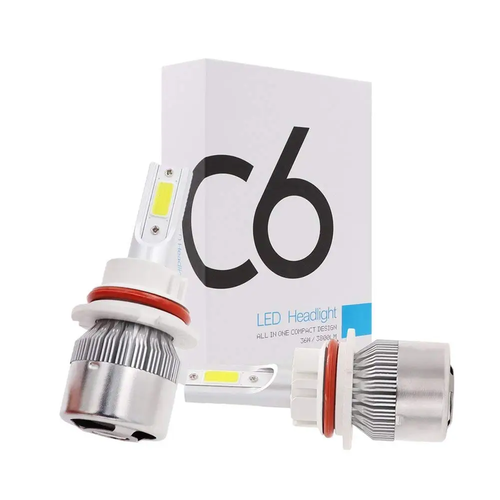 Universal Auto Parts Cob 36w 3800lm 12v 24v C6 H4 Car Led Headlight
