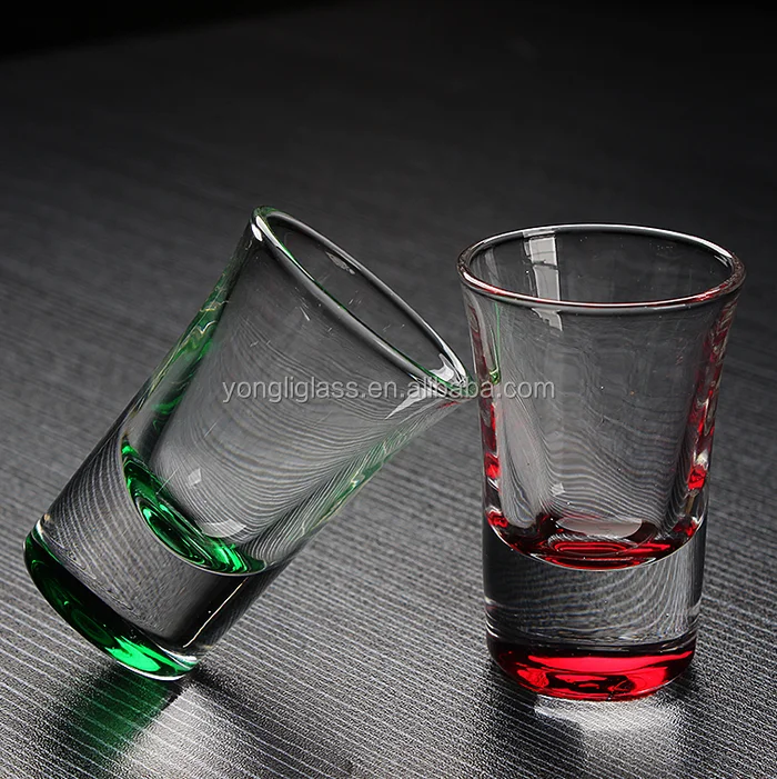 YL-D115 1oz colored bottom shot glasses