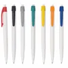 Cheap Plastic Ball Pen Low grade press ball pen with plastic white rod Simple press Style Ballpoint Pen