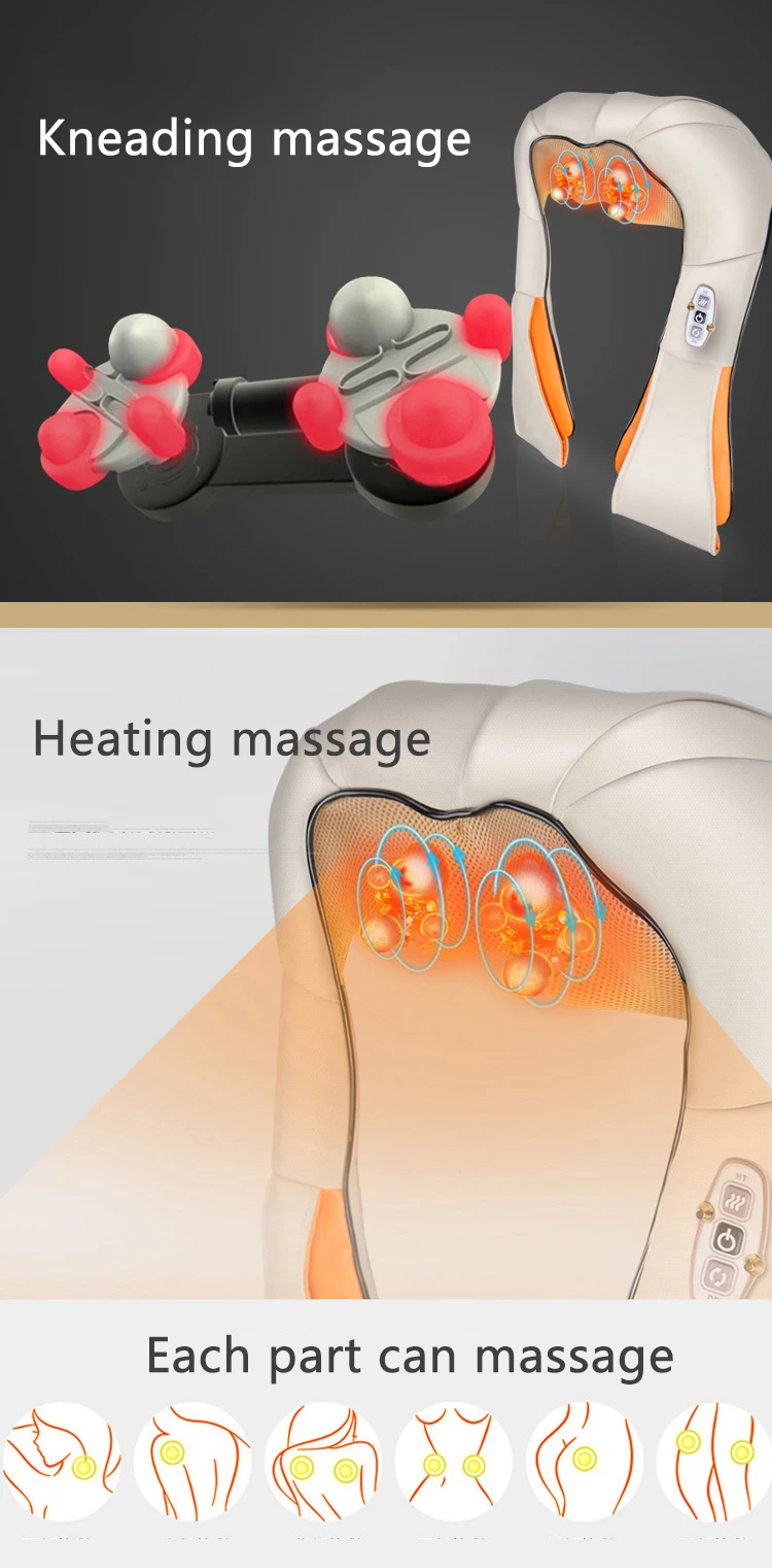 Shiatsu back shoulder neck massager with heating function