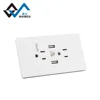 15A/125V American/Canada 2 gang pc plastic safety electric usb wall socket