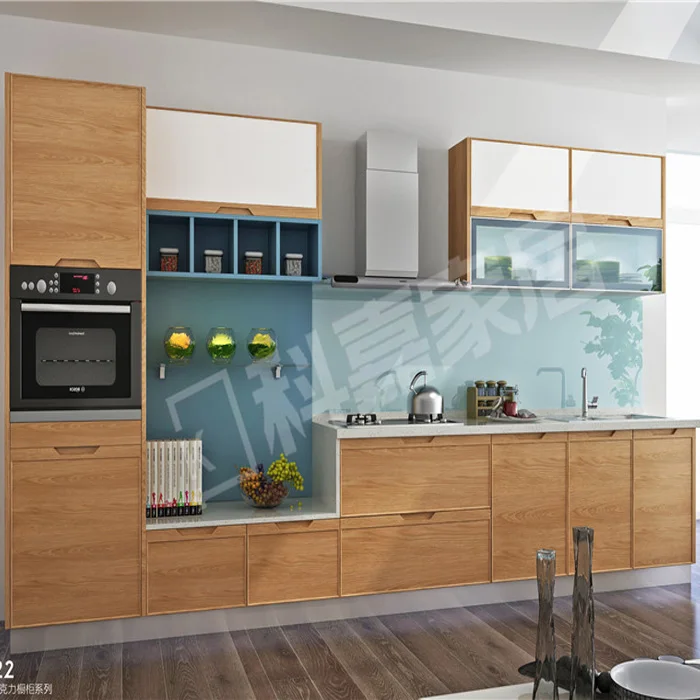 Modular High Gloss Melamine Board Kitchen Cabinet Design