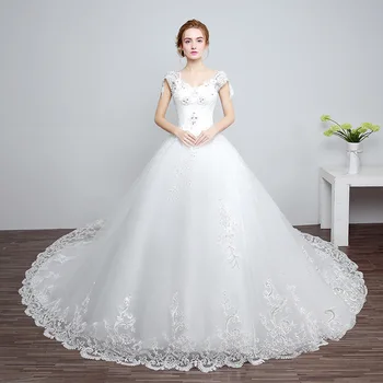 Zh02206b Wedding Dress Lace Puffy Princess Ball Gown Wedding Dress