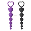 Love heart shape anal sex bead toys long butt plug
