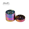 Erliao YiWu Rainbow Color Tobacco Grinder Herb 4 Parts Tobacco Grinder Zinc Alloy 40MM Colorful Herb Grinder