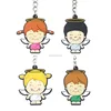 Wholesale cheap comic cartoon pvc angel 2D rubber key chain for kids gifts