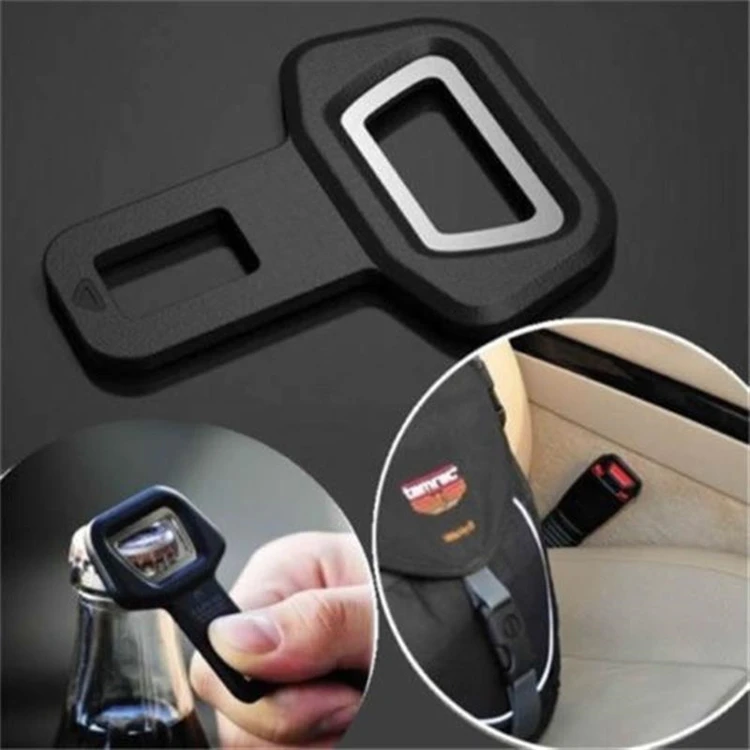 Universal Vehicle Mounted Car Safety Seat Belt Buckle Clip Dual-Use Car Styling Pack of 2 Bottle Opener