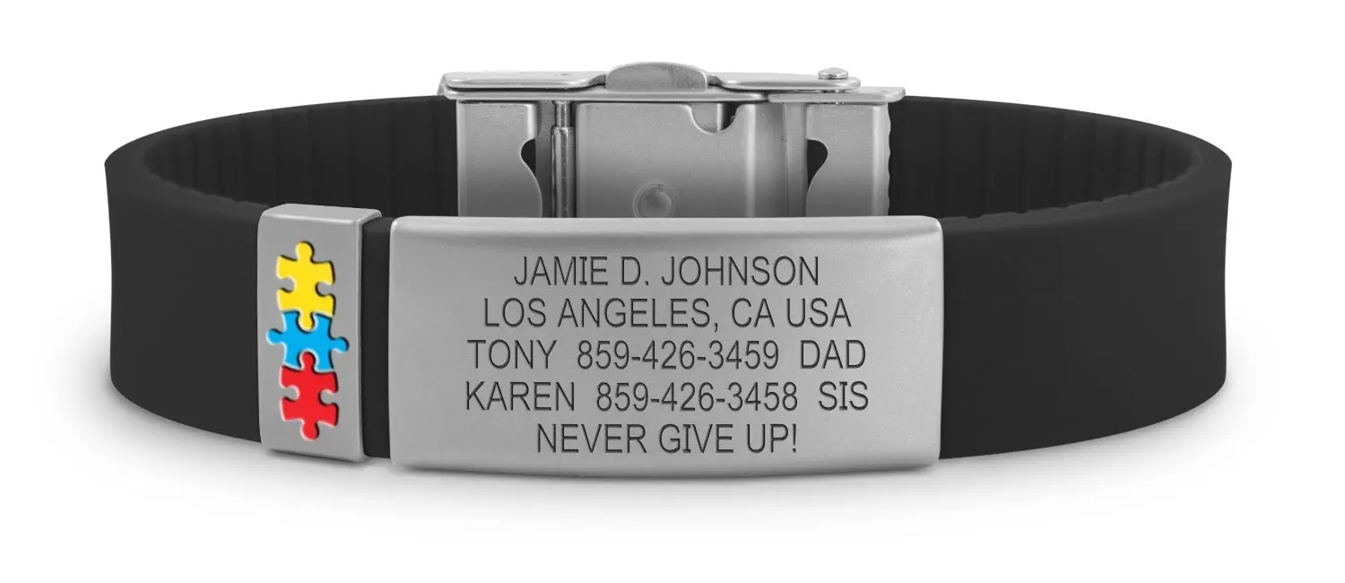 Road Id Autism Bracelet Adjule Wristband With Free Road Id Autism Bracelet