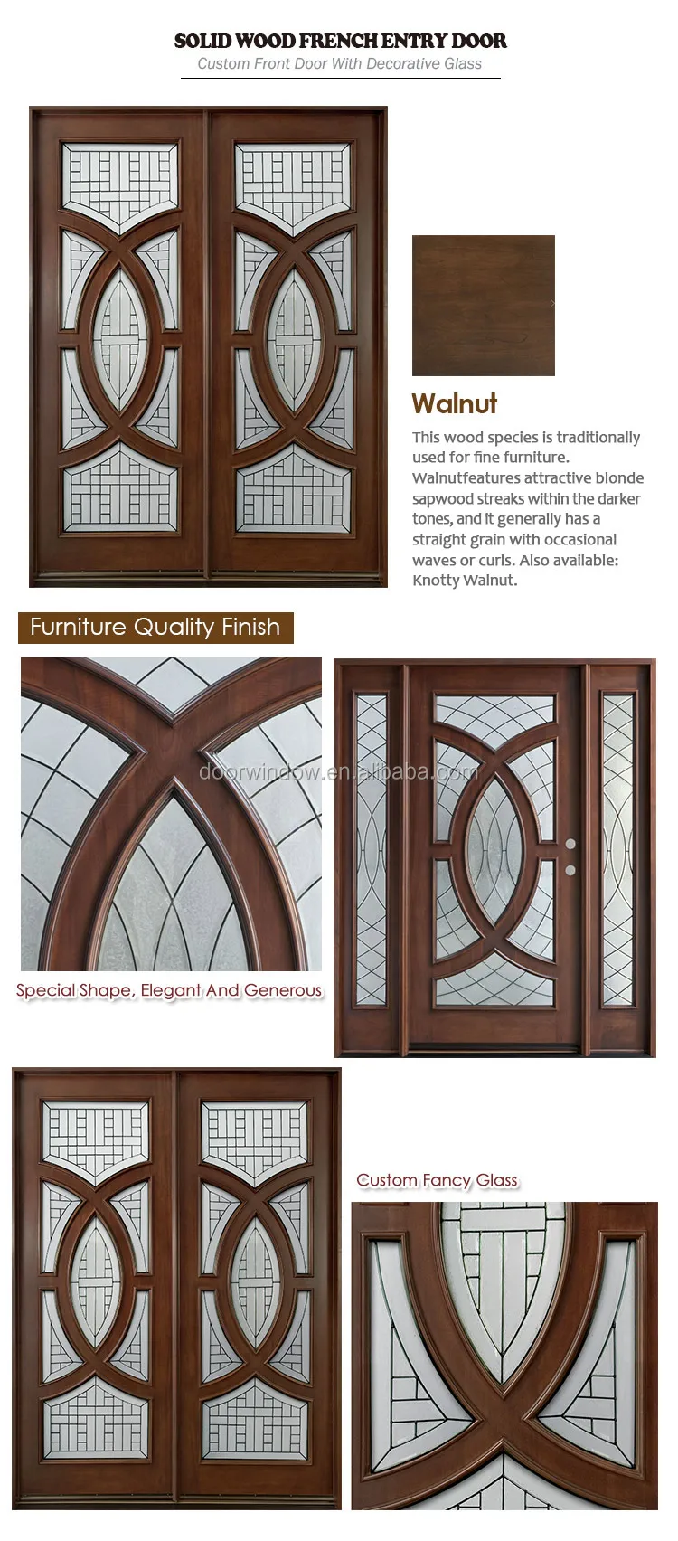 Expensive antique wooden double door designs red oak glass swing door
