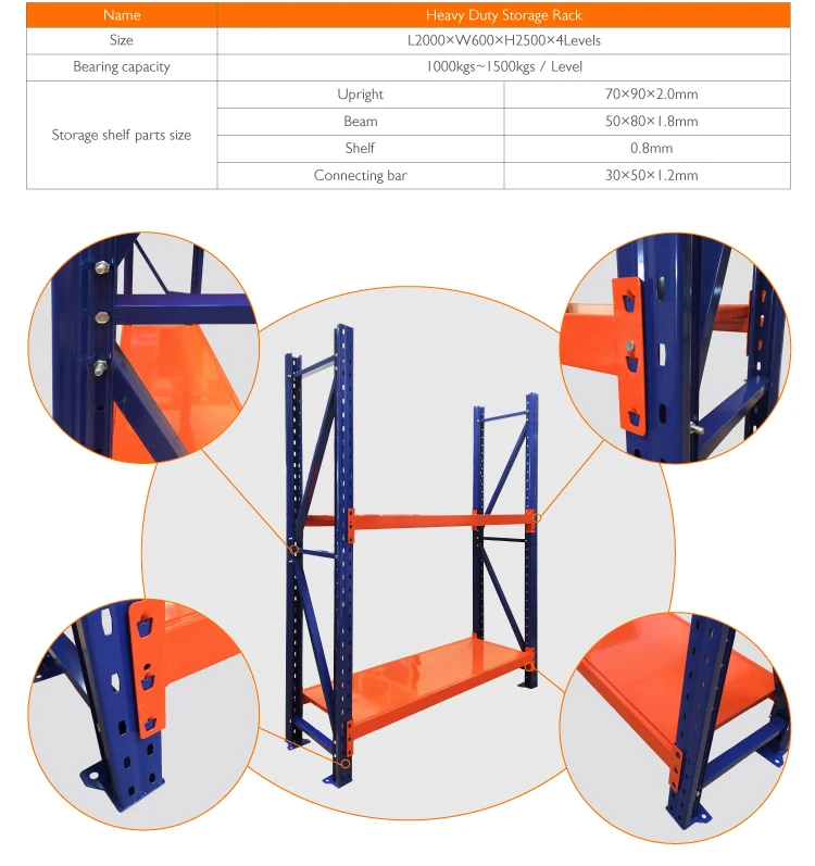 Heavy Duty Steel Warehouse Storage Rack Adjustable Heavy Duty Assemble
