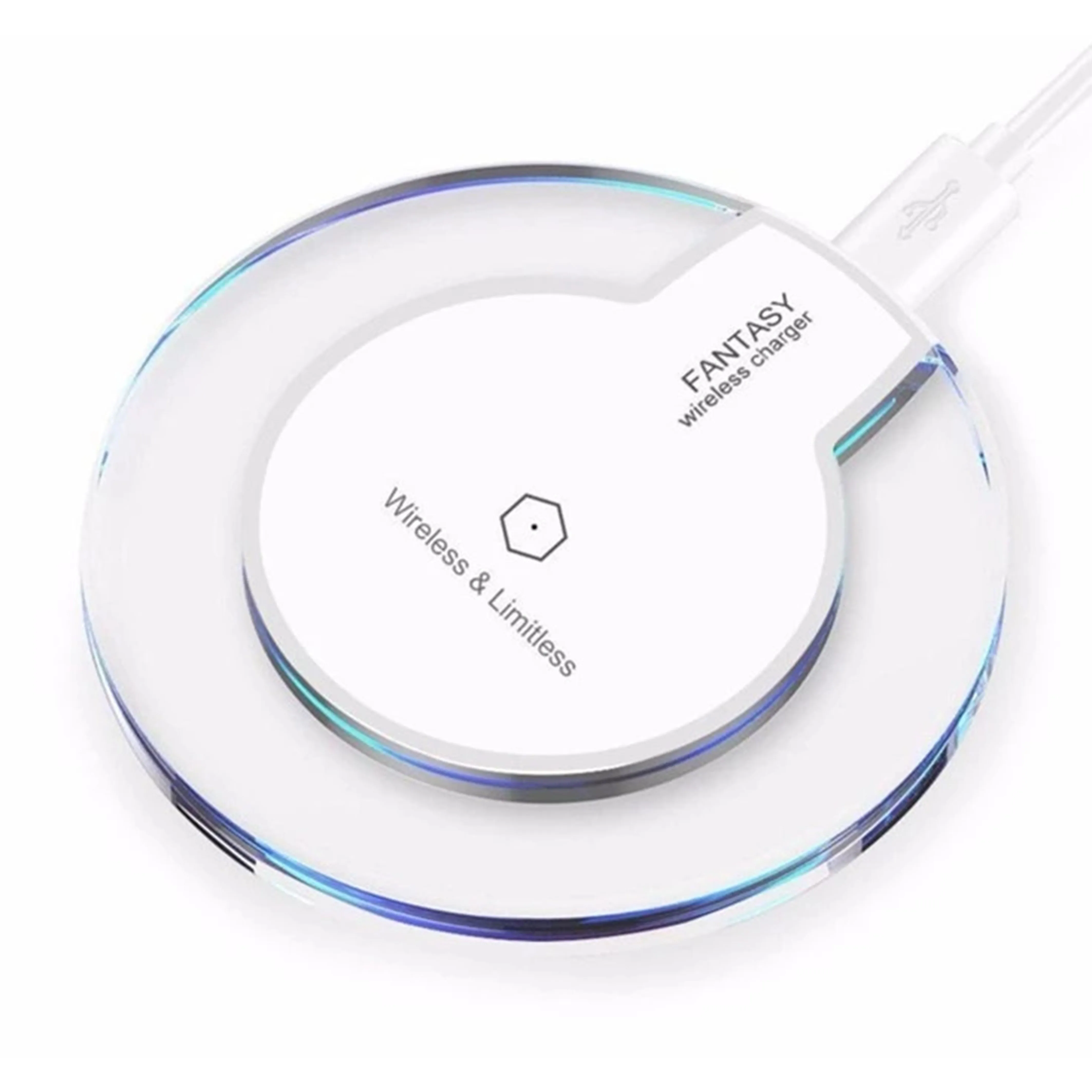 
Universal Crystal Wireless Charger Pad With LED Light Compatible All Support Qi Standard Mobile Phone 