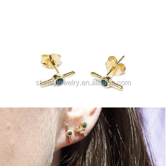 100% 925 sterling silver jewelry factory customized AAA sparking cubic zirconia cz long earring