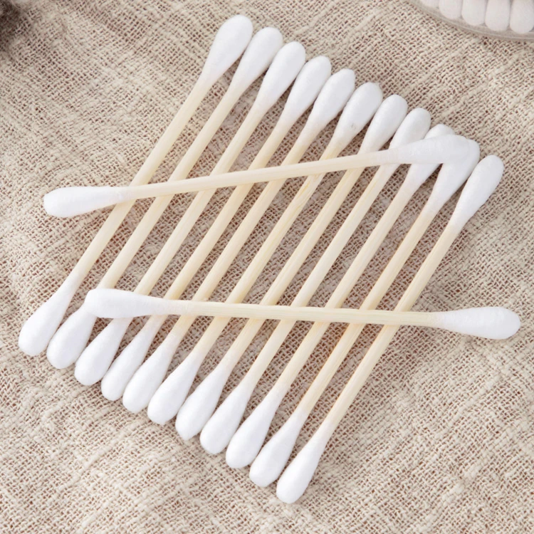 Double Head Bamboo Stick Cotton Buds Daily Use Ear Cleaning Swab - Buy 