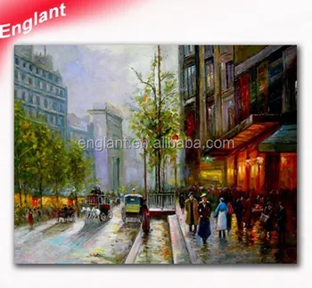 Famous Paris Street Scene Oil Painting Reproduction Buy Paris