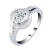 Factory directly sale fashion jewelry 18k White Gold Plated round shaped Ring , Women's 3ct Diamond Ring