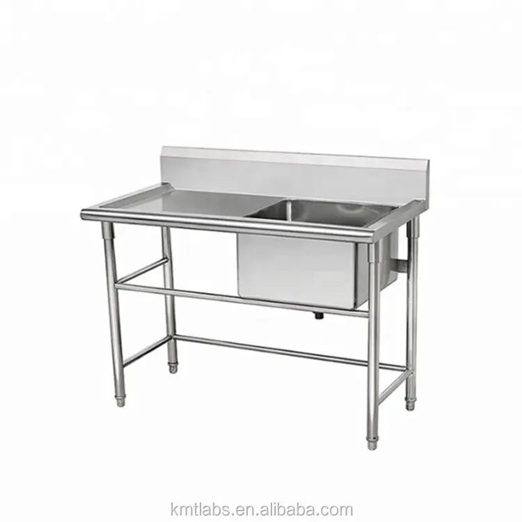 Kitchen Stainless Steel Fish Cleaning Commercial Sink Table For Biology