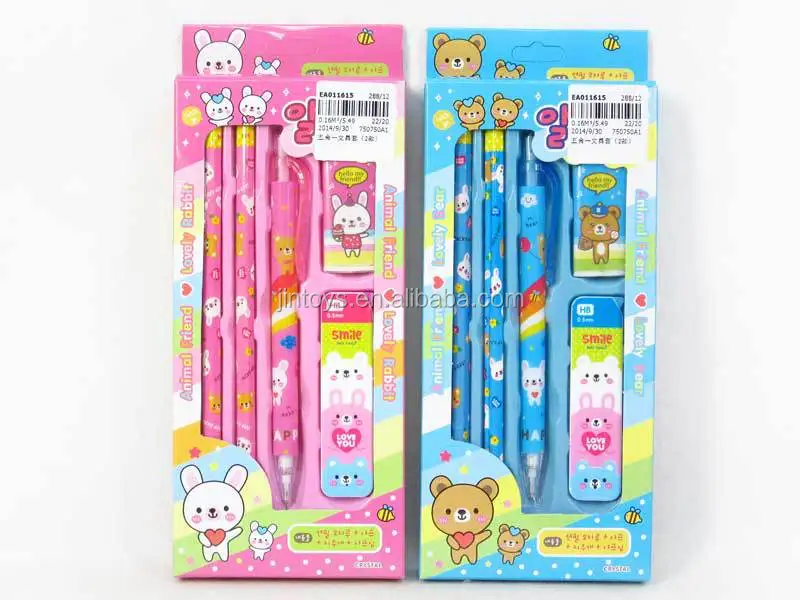 5 In 1 Stationery Set For Kids,2 Style Educational Stationery Toy ...