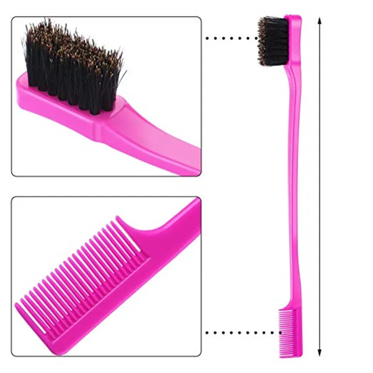 Wholesale Double Sided Makeup Brush High Quality Plastic Handle Edge
