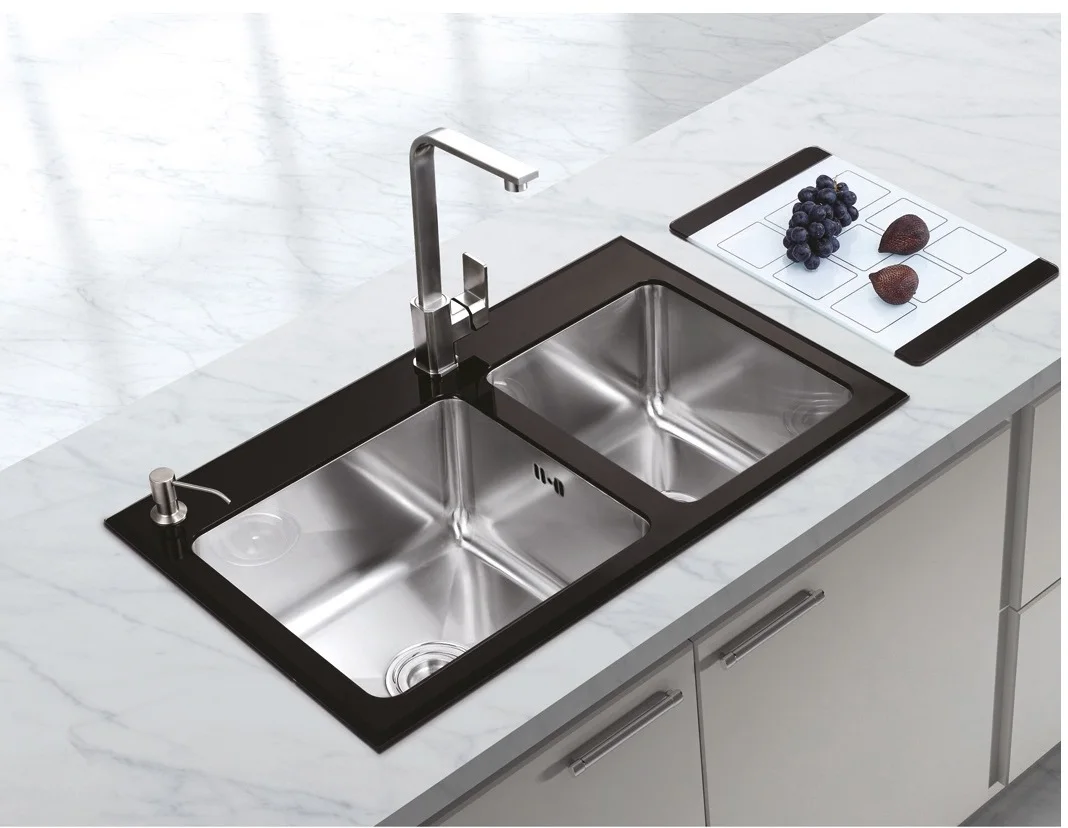 Environmentally Friendly  Stainless Steel Glass Plate Sink Kitchens