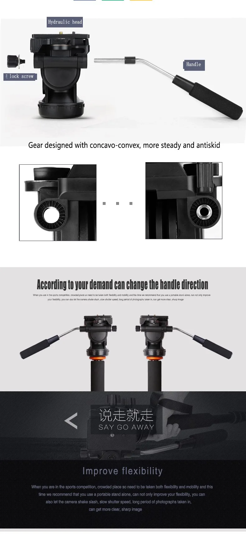 QZSD-Q238 Panhead handheld camera monopod digital and video yunteng berno OBO camera monopod photography accessories