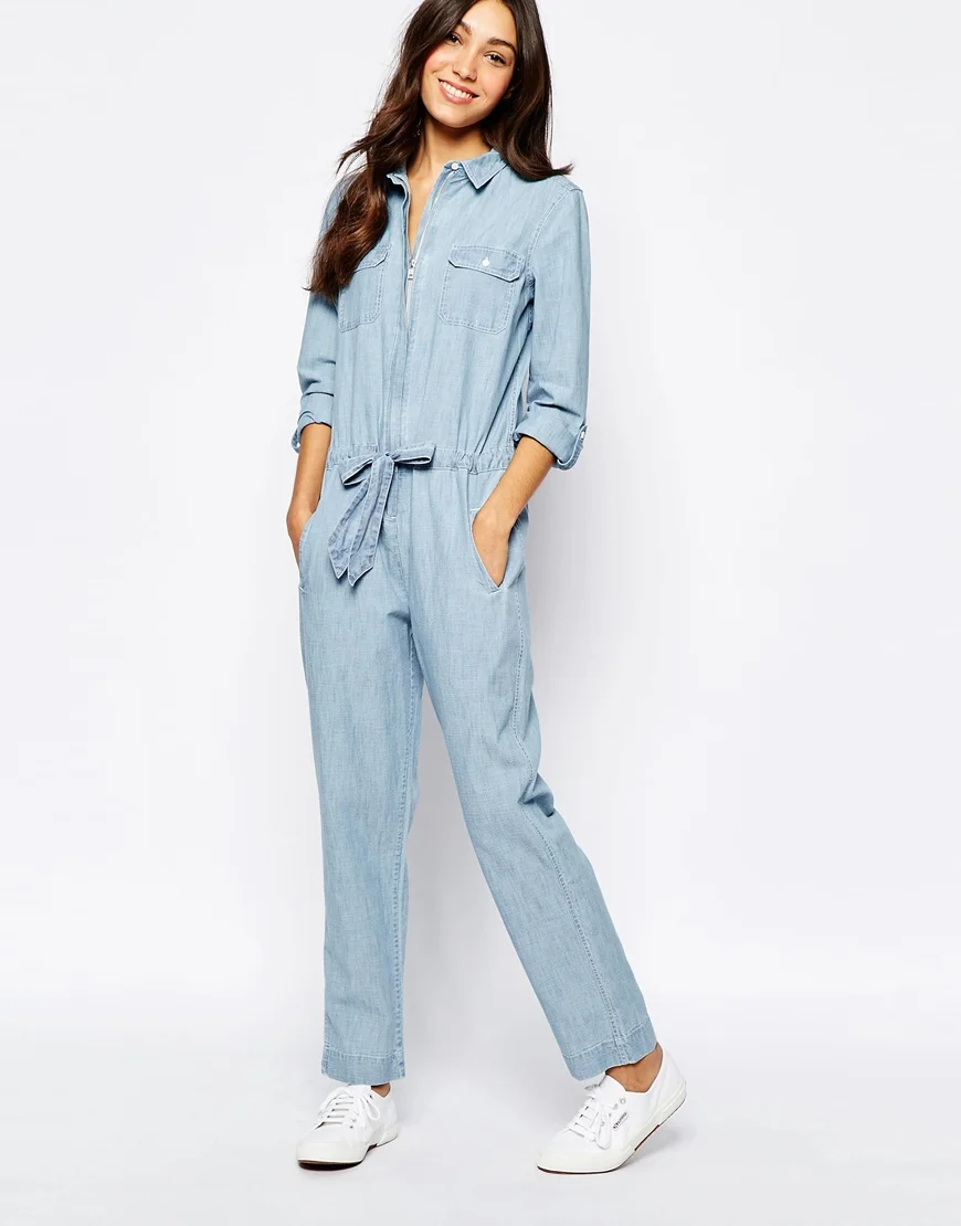 denim jumpsuit long