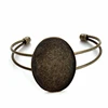 30*40mm Antique Bronze Simple cabochon bracelet blanks Cameo Base setting