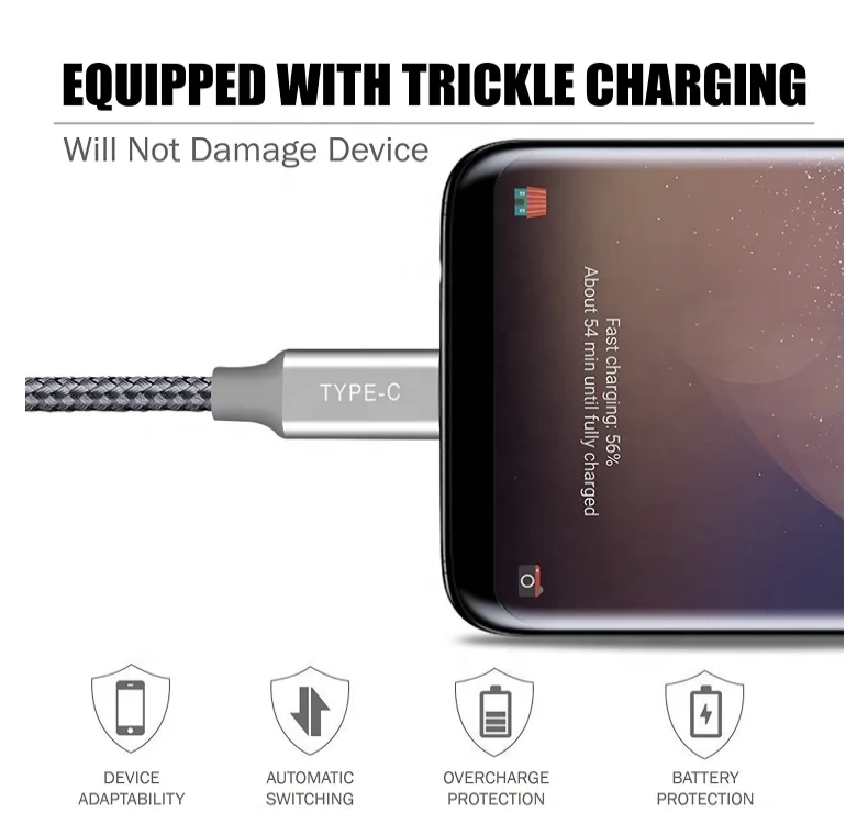 Fast charging Usb 2.0 Type C Data Cable for phone high speed USB type c cable