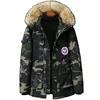 factory low price wholesale Canada style men's white goose down jacket fur collar thickened young boy's hooded outdoor coat