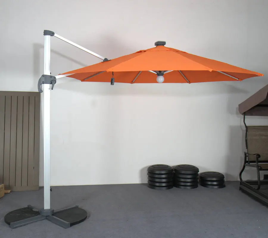 Cheap Outdoor Remote Control Solar Panel Charger Light Roman Umbrella