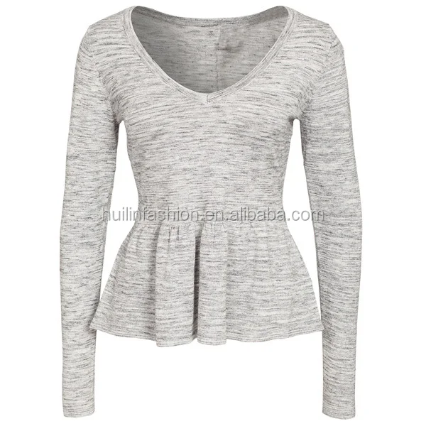 Ropa Mujeres Moda Al Por Blusa Para Simple Las Peplum Mayor oeWrCxdB