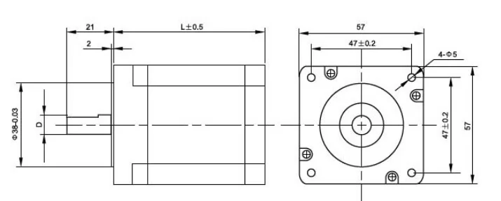 Stepper Motor Nema 23 1.2nm 57bygh Hybrid 620 Oz