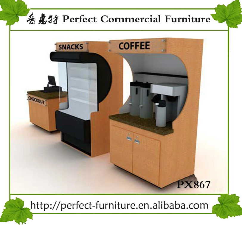 Hot Sale Retail Coffee Kiosk With Coffee Shop Interior Furniture Design