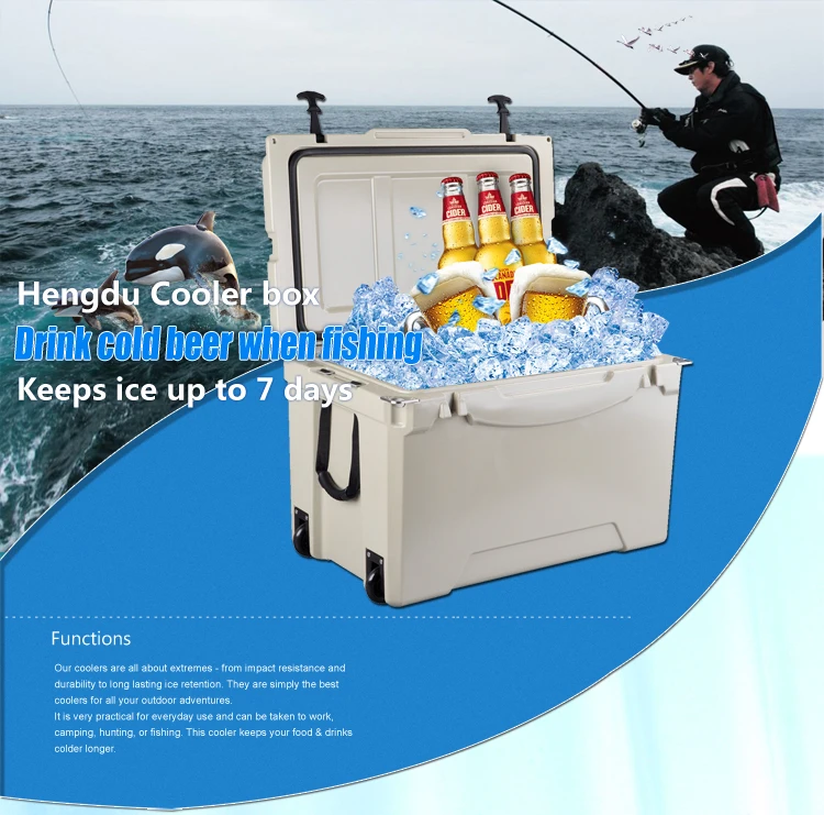 Plastic Solar Fishing Cooler Box Rotomolded Foam Fish Ice Cooler Box
