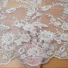 good quality crystal tulle fabric lace pearl beads embroidery designs lace sequin fabric HY0806-2
