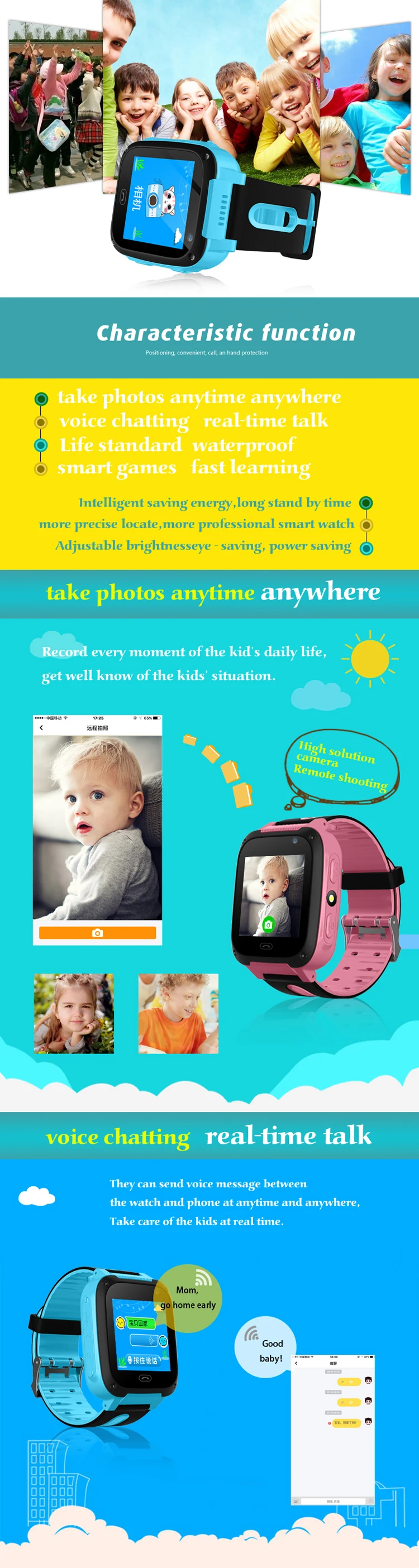 Mobteck -Q9 Smart Watch kids with 2G SIM card dial Call Anti