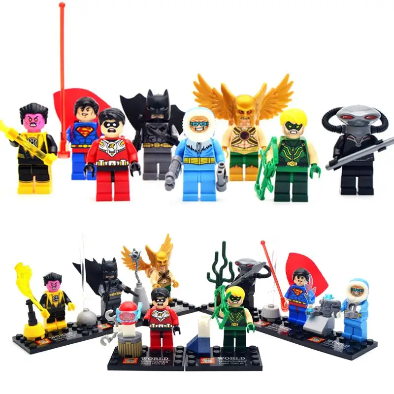 New Hot 8pcs lot Super Hero Kid Baby Toy Mini Figure Building Blocks Sets Model Toys