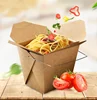 Leakproof lunch paper box for food packaging / biodegradable take away food kraft box