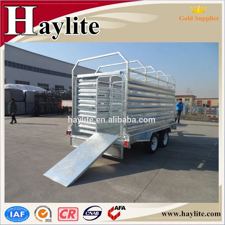 Tandem Axle Livestock Trailer Sheep Trailer with Cage Qingdao Supplier.jpg