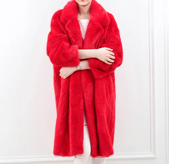 Sex Russian Winter Coat Fashion Handmade Red Fur Women Warm Winter Coat