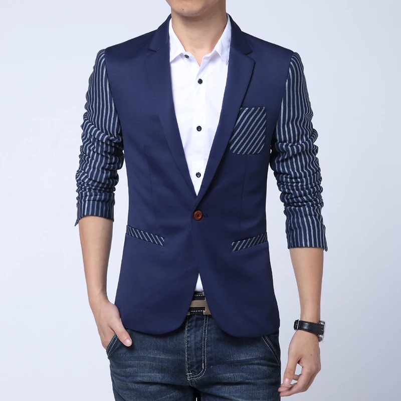 Compra informal chaqueta a rayas para hombre online al por