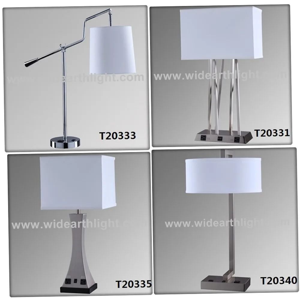 Ul Cul Listed Hot Selling Usa Style Hotel Bedroom Lamp With Outlet And Usb Ports And Base Switch ...