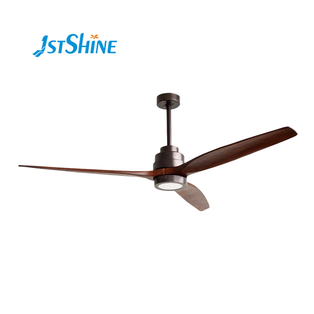 Europe style 60inch solid wood decorative DC ceiling fan with LED light