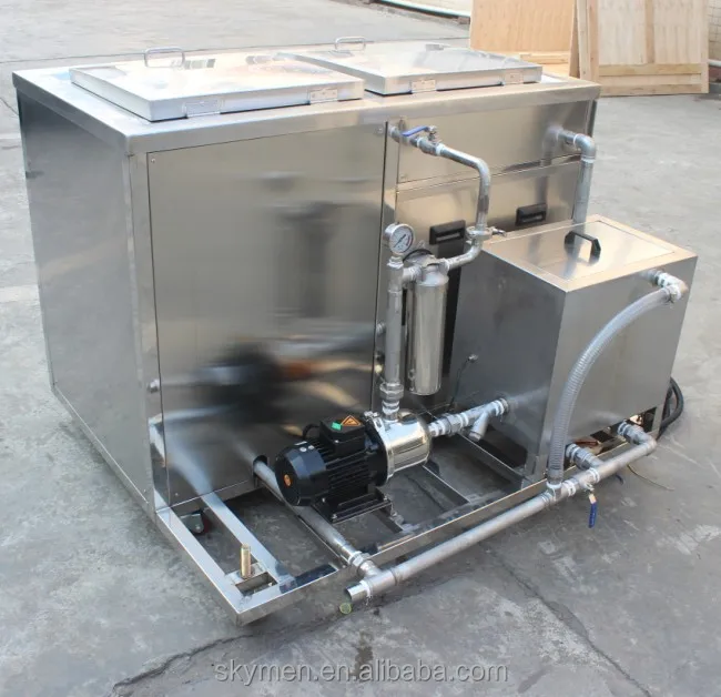 máquina da limpeza ultrassônica com tanque dobro