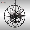 Vintage globe iron black cage pendant light for bars