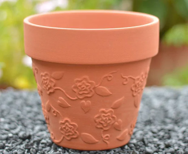 Wholesale Cheap Rose Embossed Plain Terracotta Flower Pot Buy Plain