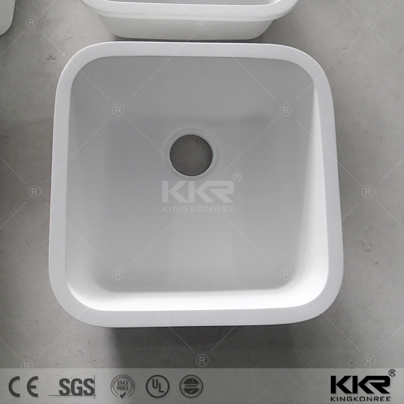 Custom solid surface small apartment size white kitchen sink prices